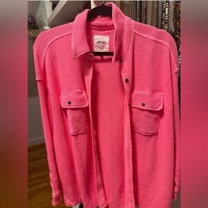 Aerie hot pink lumber Jane button down. - xl
